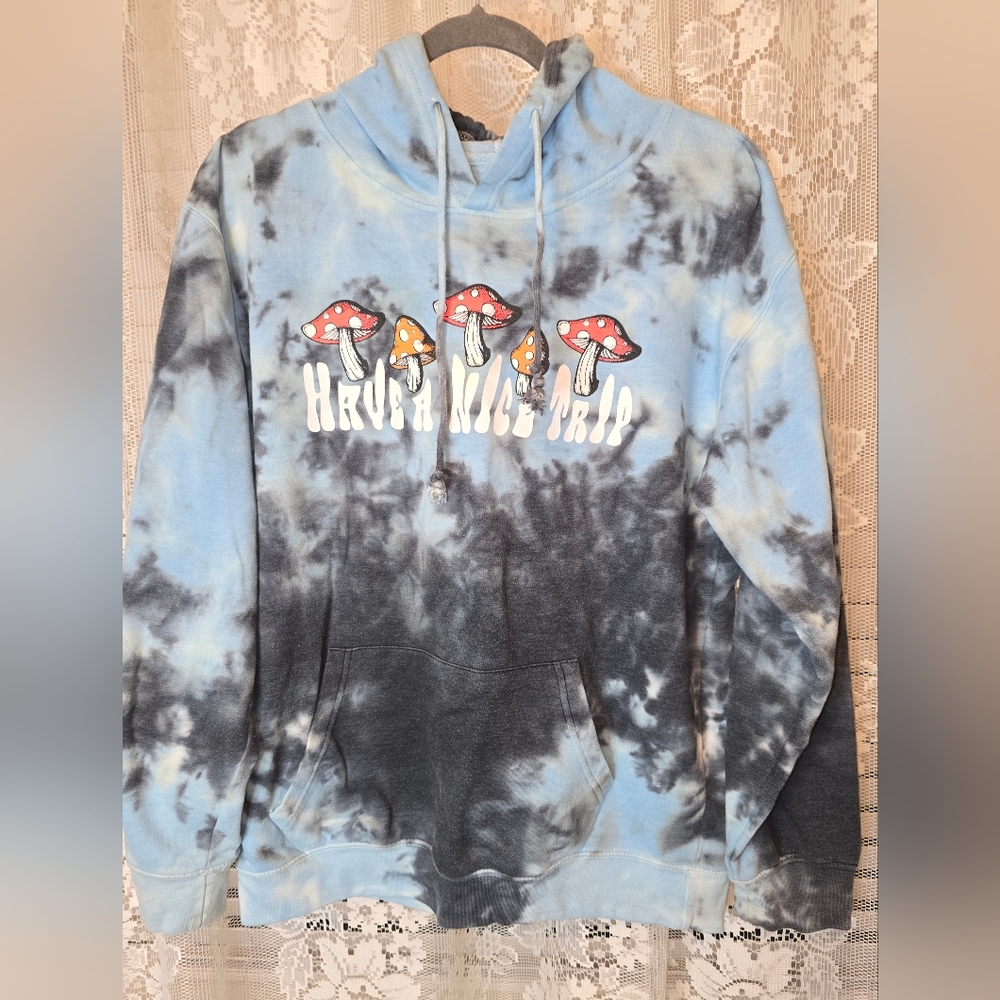 Eighty Eight Blue and Black Tie-Dye Hoodie